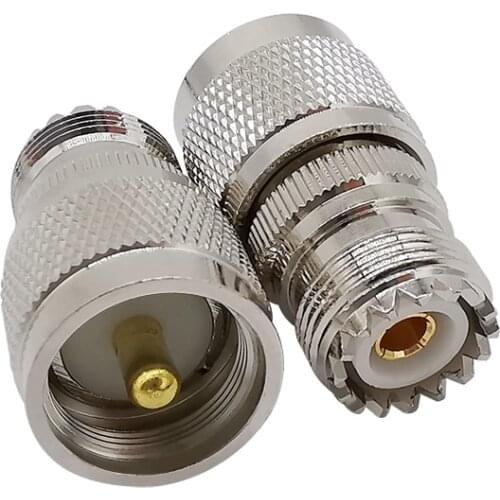 1Pcs UHF Type Plug Jack Cable RF Coaxial Connector UHF PL259 PL-259 Male to UHF Female SO-239 SO239 Adapter for Antennas, Wi-Fi