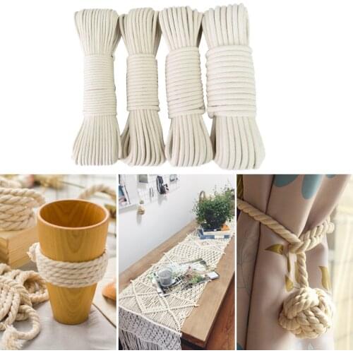4mm 6mm 8mm 10mm Macrame Rope Twisted String Cotton Cord For Handmade Natural Beige Rope DIY Home Wedding Accessories Gift