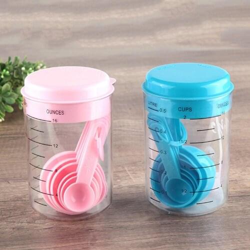 7Pcs/Set Plastic Measuring Cup Spoon Flour Milk Baking Tool Kitchen Supplies Kitchen Baking Cooking Tools Measuring Tools