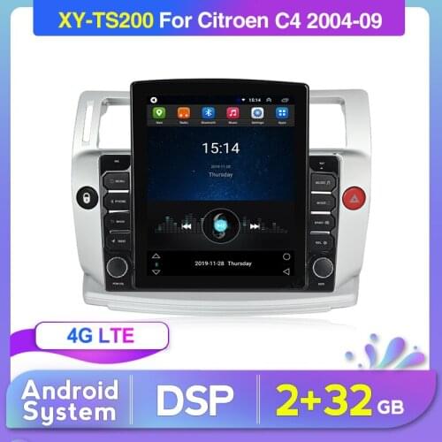 4G LTE Android Car Radio Multimedia Player 9.7" Tesla Screen for Citroen C4 C-Triomphe C-Quatre 2004-2009 GPS Navi No Dvd Stereo