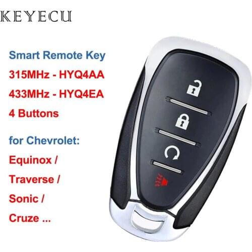 Keyecu Smart Prox Remote Key Fob HYQ4EA / HYQ4AA for Chevrolet Bolt Equinox Sonic Trax Volt Cruze Traverse 2016 2017 2018 2019