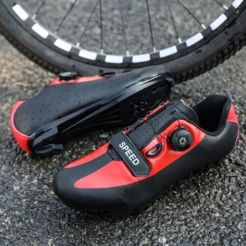 Red Road Cycling Shoes Men Women Outdoor Racing Bicycle Shoes Men Speed Bike Sneakers Self-Locking Mountain Cycling Sneakers MTB