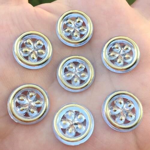 20pcs Flatback Rhinestone Round Acrylic Beads Strass Crystal Stones DIY For Clothes Decoration -Z240