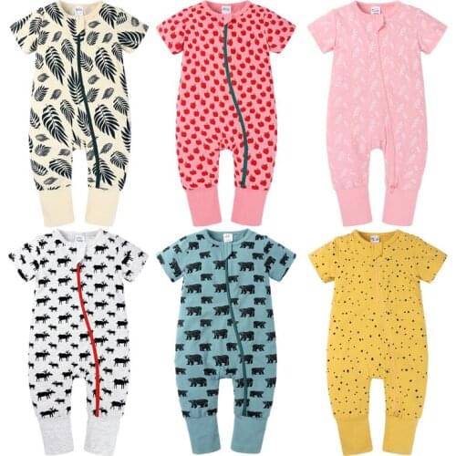Summer Cute Cartoon Newborn Baby Rompers Girls Boys Animal Stripe Clothes for Kids Short Sleeve Romper Jumpsuit Outfits Costumes