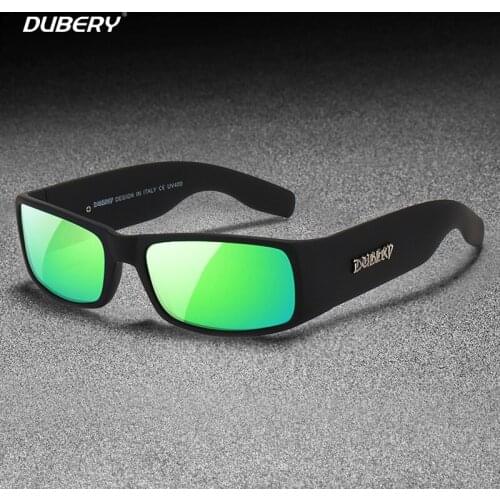 DUBERY 2021 New Rectangle Polarized Sunglasses Men High quality Matte Sport Sun Glasses Mirror Shades Luxury Pattern Designer UV