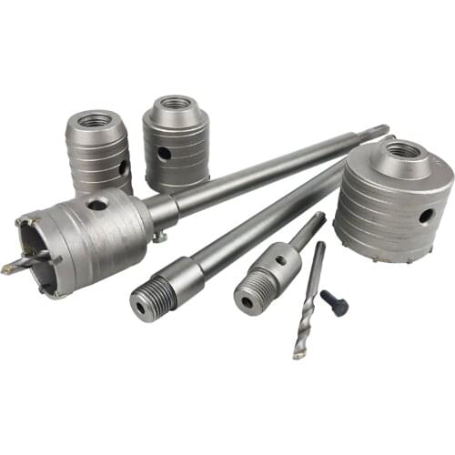 30-160mm SDS PLUS Concrete Hole Saw Electric Hollow Core Drill Bit Shank 110-530mm Cement Stone Wall Air Conditioner Hole Opener