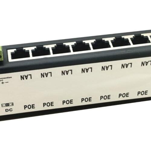 New 8 Ports POE Injector POE Splitter for CCTV Network POE Camera Power Over Ethernet IEEE802.3af E56B