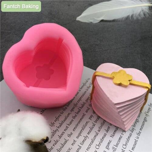 Lovely Heart Shaped Silicone Chocolate Cake Candy Lollipop Lolly Heart Baking Mould Ice Mold Cake decorating tools