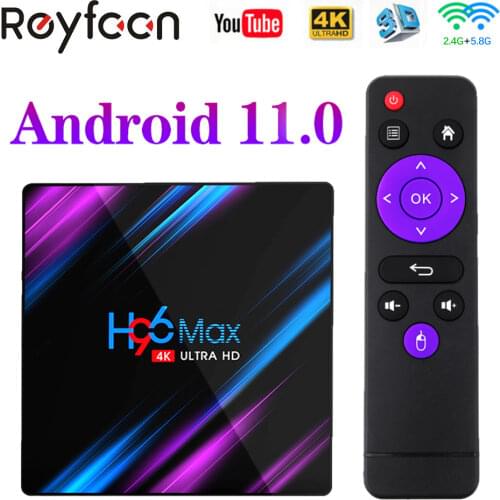 H96 Max Smart TV Box Android 10 RK3318 4GB 64GB USB3.0 1080P H.265 60fps Google Voice Assitant Youtube 4K Smart TVbox 9.0 H96max