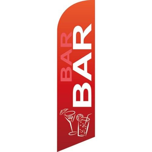 Factory Direct Sale Custom Bar 110g Knitted Polyester Feather Flag Single Sided