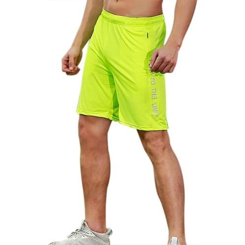 Men Summer Sport Shorts Quick Dry Breathable Elastic Waist Fitness Workout Shorts Casual Fifth Pants Loose Male Beach Shorts