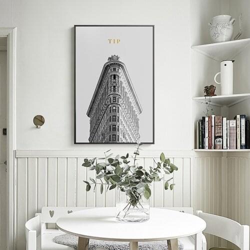 Nordic Building art wall art Canvas Painting Prints Black White Posters for Living Room study room bedroom Morden Home Decor