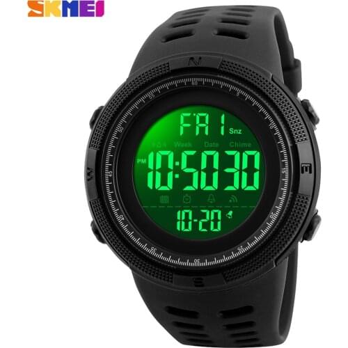 SKMEI Fashion LED Digital Outdoor Men Sports Watches 1251 Multifunction Waterproof Alarm Chrono Digital Watch reloj hombre