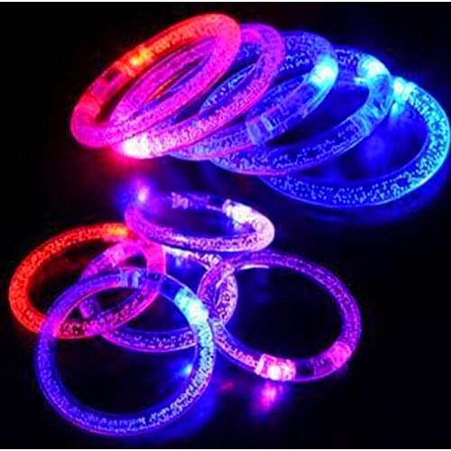 Light up led bubble Bracelet Acrylic Flash LED Light Emitting Electronic Bracelet Luminous Glowing Bracelet Toys For Christmas
