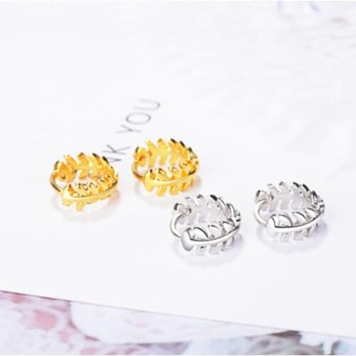 Temperament Gold Silver Color Plant Leaf Charm Earrings For Women 2019 New Trend 100% Silver Color Lady Fashion Jewelry Gifts