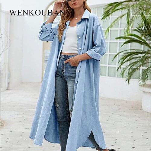 Женские льняные рубашки WENKOUBAN China At AliExpress