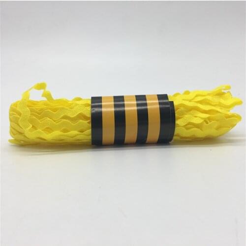 15yards 6mm Yellow Polyester Ribbon Zig Zag Ribbons DIY Handmade Material For Wedding Party Christmas Decoration