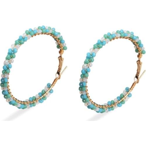 Boho Sparkling Faceted Crystal Alloy Earrings Girl Women 2020 New Fashion Pretty Nice Cute Bohemian Summer Trendy Jeweley Gift