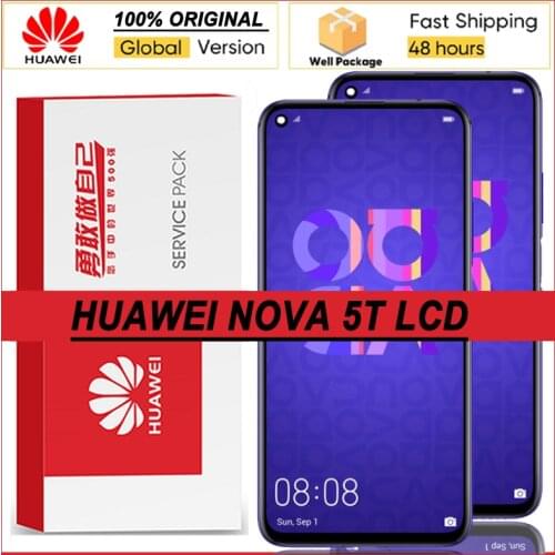 100% Original 6.26'' Display with frame for Huawei Nova 5t YAL-L21 L61A L61D L71A LCD Touch Screen Digitizer Assembly