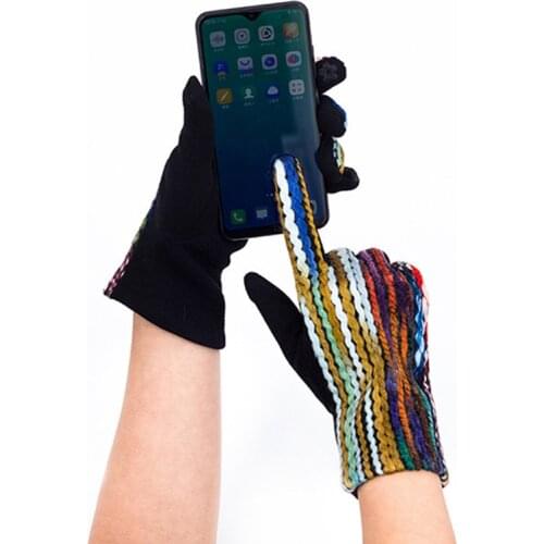 Winter Suede Leather Thicken Full Finger Cycling Womens Warm Gloves For Sports Cold Plus Velvet Touch Screen Driving Mitten R40