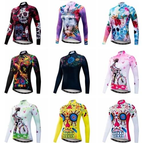 Winter Long Sleeve Cycling Jersey Women Bike Jersey Shirts Top Ladies MTB Biking Team Maillot Ciclismo Cycling Clothing