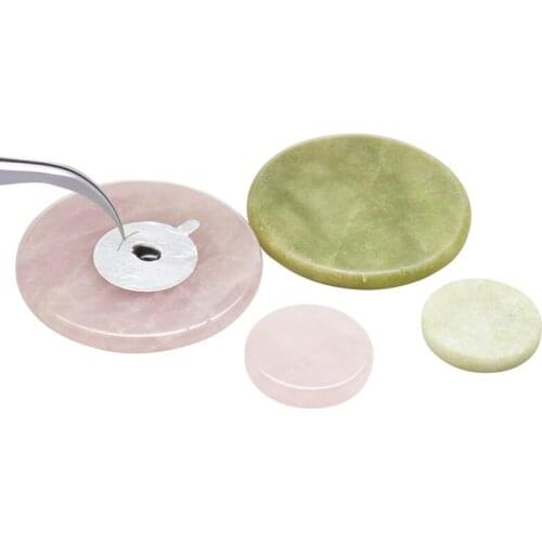 1PC Glue Pallet Eyelashes Extensions Jade Stone Drop shipping Pink Durable Useful False Eye Lashes Glue Pad Holder Makeup Tools