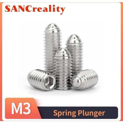 15pcs Hex Hexagon Socket Ball Domed Point Set Screws Metric Spring Plunger Screw Stainless Steel M2/M3/M4/M5/M8/M10