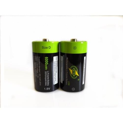2pcs/lot ZNTER 1.5V 4000mAh Battery Micro USB Rechargeable Batteries D Lipo LR20 Battery For RC Camera Drone Accessories
