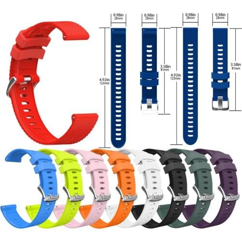 20mm Sport Silicone Watchband Strap For Jiaming Samsung Huawei Ticwatch Universal Replacement Colorful Strap Steel Buckle