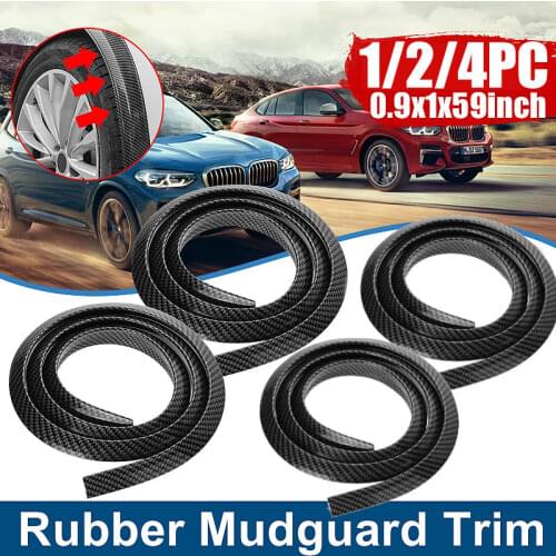 4pcs/2pcs 1.5M Universal Rubber Car Wheel Arch Protection Moldings Anti-collision Wheel Eyebrow Mudguard Protection Sticker