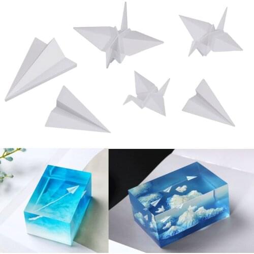 5Pcs Mini Paper Craft Crane Paper Plane Modeling Resin Mold Landscape Fillers DIY Fillings Material Resin Jewerly Making