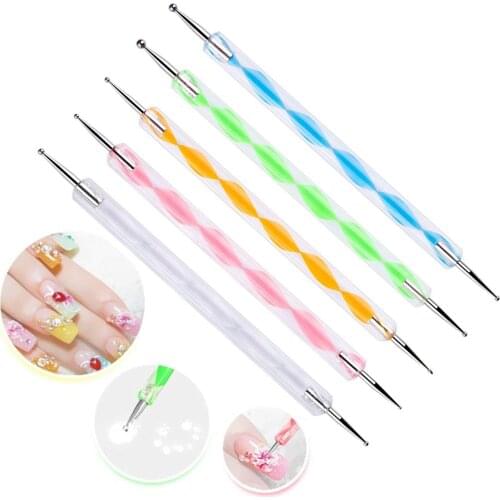 5 pc Way Dotting Pen Tool Nail Art Tip Dot Paint Manicure kit (5PC)