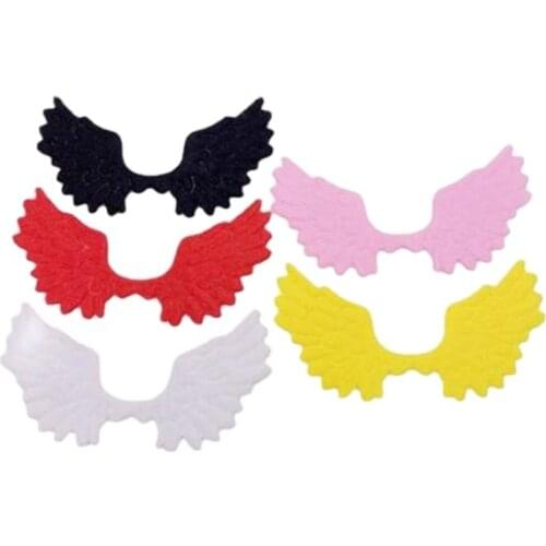 7*4cm New Double-sided Felt Fabric Angel Wing Patches DIY Handmade Colorful Wings Appliques Accessories Hair Decorations