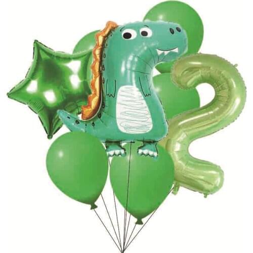 8pcs 40-inch Cute Dinosaur Set Balloon Helium Birthday Number Set Party Baby Wedding Anniversary Decoration Party Supplies