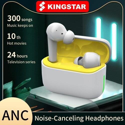 KINGSTAR ANC Wireless Earphones Bluetooth Headphones Noise Calcelling Stereo Bass Gaming Headset Sports Earbuds For Android IOS