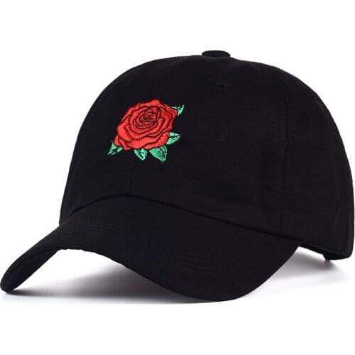 New Hot Fashion Roses Men Women Baseball Caps Spring Summer Sun Hats for Women Solid Snapback Cap Wholesale Dad Hat