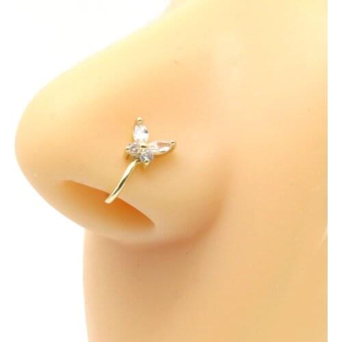 Gabriel Jewelry 6pcs Fake Nose Ring Copper Clip On Nose Cuff U Shape Faux Piercing Nose Ring For Women Non Piercing Jewelry Set