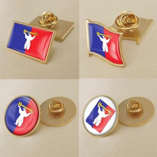 Coat of arms of Norilsk/Krasnoyarsk kray Flag Lapel Pins/Broochs/Badges