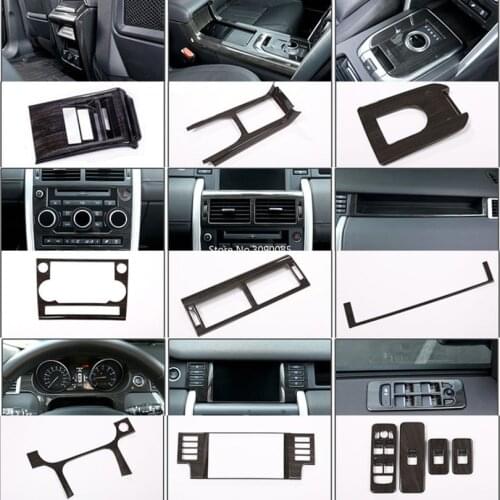 Black Wood Grain ABS Plastic Car Center Console Interior Accessories For Land Rover Discovery Sport 2015 2016 2017 2018 2019