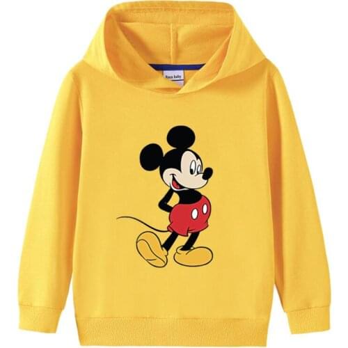 Disney Minnie Mickey Kids Boys Girls Hooded Cartoon Sweatshirt Tops Clothes Childrens Cartoon Hoody Clothing