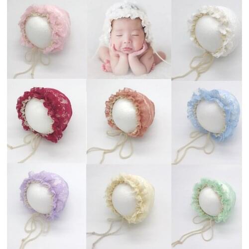 Baby Girls Photo Props Crochet Lace Flowers Hat Newborn Baby Photography Hats Infant Photography Accessories Baby Picture Props