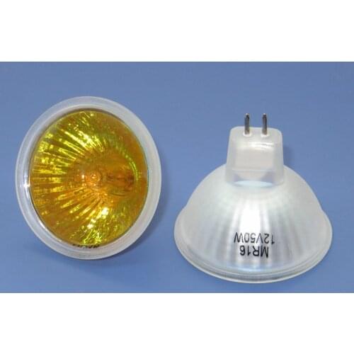2Pcs Yellow MR16 12V 50W EXN Halogen Light Bulb Lamp Flood 50 Watt