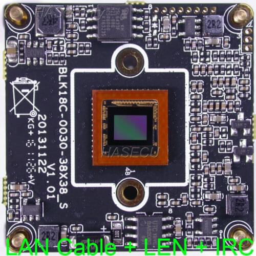 IPC 720P / 960P 1/3" Aptina AR0130 CMOS image sensor Hi3518C IP camera CCTV module PCB board LAN cable + CS 3MP LEN + IRC