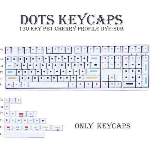 130 Keys PBT Keycap DYE-SUB Cherry Profile Personalized GMK Dots Keycaps For Mechanical Keyboard 61 64 84 108 Layout
