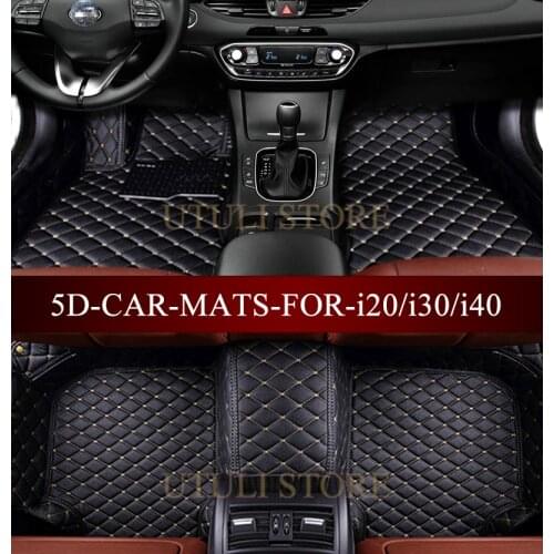 Leather Car floor mats carpet for Hyundai i20/i30/i40 custom fit car all weather carpet floor liners foot mats