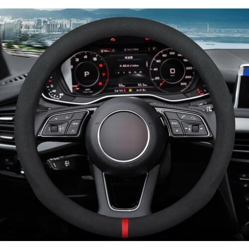 MIDOON Carbon Fiber Cow Leather Car Steering Wheel Cover For Audi A1 A3 A4 A4L A5 A6L A7 A8 Q3 Q5 Q7 TT
