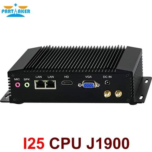 Fanless Industrial PC Mini Computers IPC Windows 10 Pro/Linux Ubuntu Intel J1900 2 Lan 2 RS232 RS422 RS485 Watchdog 3G/4G WiFi