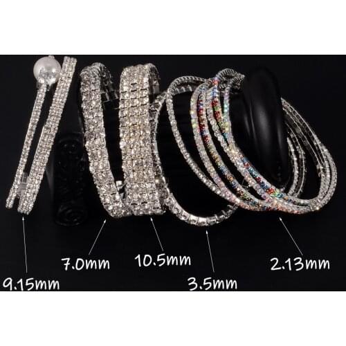 10pcs/Lot Fashion Women Bracelets Crystal Rhinestones Force Elastic Bracelet Wedding Jewelry Bracelets&Bangles Accessorie Gifts