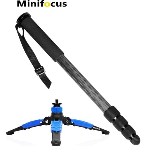 Carbon Fiber Camer Monopod Kit Professional Telescopic Video Monopods with Folding Support Base for DSLR Video Cameras Camcorder