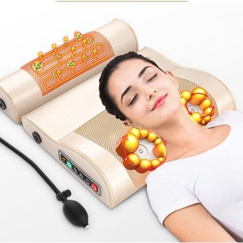 2 In1Massage Pillow Heat Shiatsu Device Electric Cervical Healthy Body Relaxation Massage For Back Neck Massager